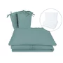 Lenjerie patut cu 5 piese, MimiNu, Pentru patut 120x60 cm, Cu volanase, Cu pilota si perna, Din bumbac certificat Oeko Tex Standard 100, Colectia Royal, Nepal Green - 1