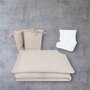 Lenjerie patut cu 5 piese, MimiNu, Pentru patut 120x60 cm, Cu volanase, Cu pilota si perna, Din bumbac certificat Oeko Tex Standard 100, Colectia Royal, Beige - 2