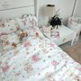 MimiNu - Set lenjerie patut 5 piese, Cu volanase, Cu pilota si perna, Din bumbac certificat Oeko Tex Standard 100, Pentru patut 120x60 cm, Design, Pink Ballerina - 2