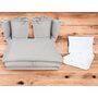Lenjerie patut cu 6 piese, MimiNu, Pentru patut 120x60 cm,  Cu volanase, Cu pilota si perna, Cu doua aparatori laterale, Din bumbac certificat Oeko Tex Standard 100, Colectia Royal, Grey - 2