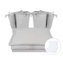 Lenjerie patut cu 6 piese, MimiNu, Pentru patut 120x60 cm,  Cu volanase, Cu pilota si perna, Cu doua aparatori laterale, Din bumbac certificat Oeko Tex Standard 100, Colectia Royal, Grey - 1