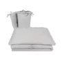 Lenjerie patut cu 6 piese, MimiNu, Pentru patut 120x60 cm,  Cu volanase, Cu pilota si perna, Cu doua aparatori laterale, Din bumbac certificat Oeko Tex Standard 100, Colectia Royal, Grey - 2