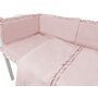 Lenjerie patut cu 6 piese, MimiNu, Pentru patut 120x60 cm, Cu volanase, Cu pilota si perna, Cu doua aparatori laterale, Din bumbac certificat Oeko Tex Standard 100, Colectia Royal, Powder Pink - 4