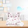 Lenjerie patut cu 6 piese, MimiNu, Pentru patut 120x60 cm, Cu pilota si perna, Cu doua aparatori laterale, Din bumbac certificat Oeko Tex Standard 100, Design, Pink Ballerina - 2