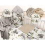 Set pentru bebelusi cu 6+1 piese, MimiNu, Cu paturica de infasat, Prosop, Paturica, Cearceaf 120x60 cm, Fata de perna, Husa pilota, Jucarie textila senzoriala, Din bumbac certificat Oeko Tex Standard 100, 135x100 cm, Design, Calm Forest Natural - 2