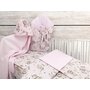 Set pentru bebelusi cu 6+1 piese, MimiNu, Cu paturica de infasat, Prosop, Paturica, Cearceaf 120x60 cm, Fata de perna, Husa pilota, Jucarie textila senzoriala, Din bumbac certificat Oeko Tex Standard 100, 135x100 cm, Design, Little Ballerina Pink - 2