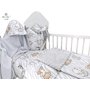 MimiNu - Set  pentru bebelusi, 6+1 piese, Cu paturica de infasat, Prosop, Paturica, Cearceaf 120x60 cm, Fata de perna, Husa pilota, Jucarie textila senzoriala, Din bumbac certificat Oeko Tex Standard 100, 135x100 cm, Safari Natural
