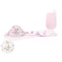 Set prosop mare cu gluga, MimiNu, Dimensiune 100x100 cm + Manusa de baie bebelusi, 12x21 cm, Materiale certificate Oeko Tex Standard 100, Sweet Deer Pink - 1