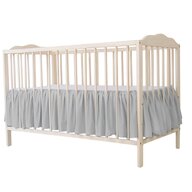 Volanas pentru saltea de patut, MimiNu 120x60 cm, Din bumbac certificat Oeko Tex Standard 100, Colectia Royal, Grey