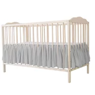Volanas pentru saltea de patut, MimiNu 120x60 cm, Din bumbac certificat Oeko Tex Standard 100, Colectia Royal, Grey