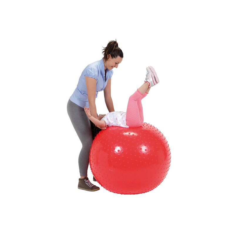 Gymnic - minge fizioterapeutica therasensory cu noduli de masaj, diametru 100 cm, rosu