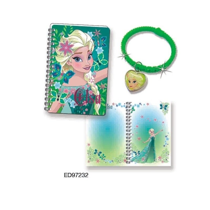 Mini jurnal 3d cu bratara din silicon verde elsa