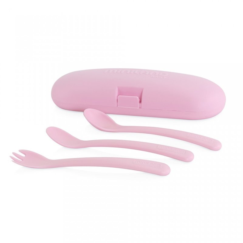 Miniland baby - set tacamuri ergonomice, roz