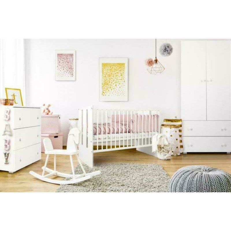 Klups - mobila bebe paula, pentru copii si bebelusi, din pal, 120x60 cm, alb