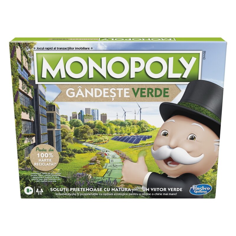 Hasbro - monopoly go green, limba romana