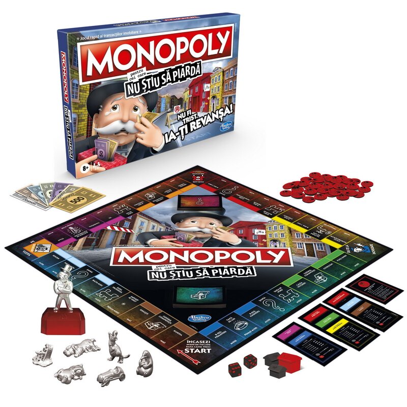 Hasbro - Monopoly , Pentru cei care nu stiu sa piarda, Multicolor