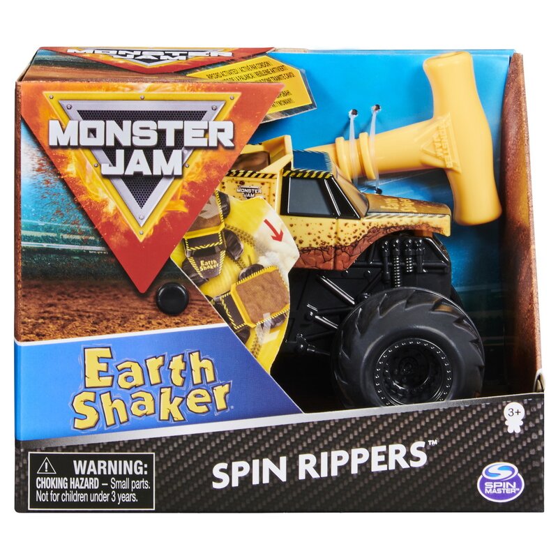 Spin Master - Masinuta Earth Shaker , Monster Jam , Seria spin Rippers, Scara 1:43