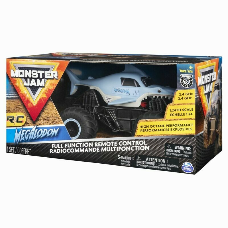 Spin Master - Masinuta cu telecomand Megalodon , Monster Jam , Scara 1:24