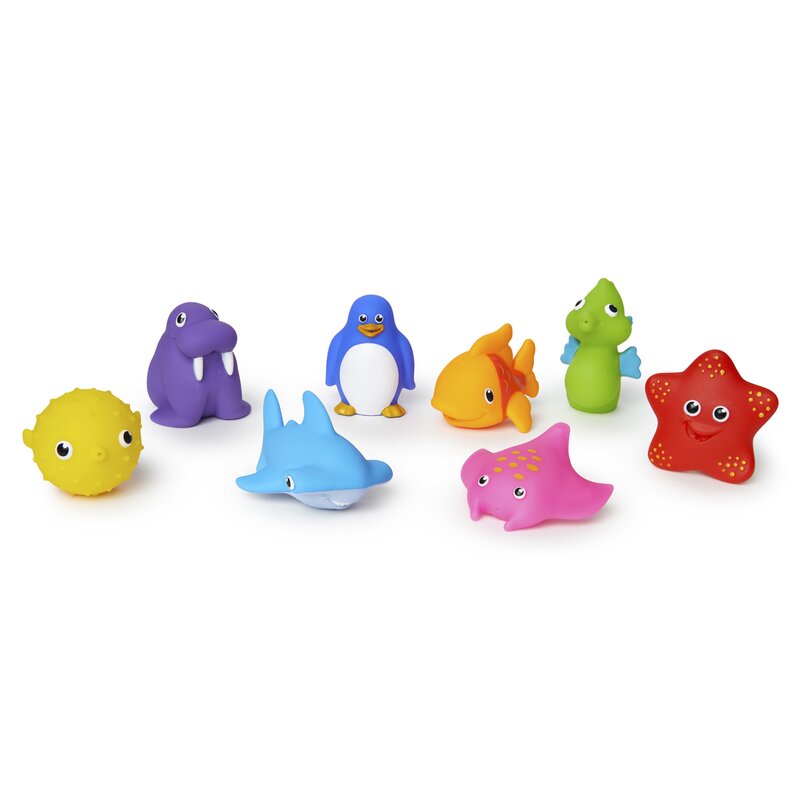 Munchkin - jucarii de baie, animale maritime, 8 piese, 9 luni+, multicolor