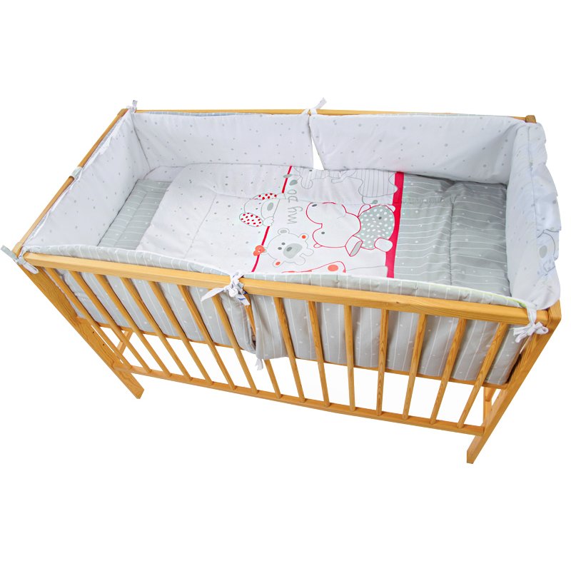 Mykids lenjerie mykids my zoo rosu 4+1 piese 120x60 cm