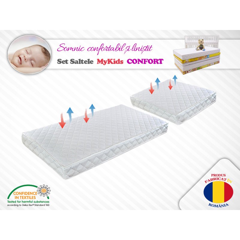 Mykids - set saltele cocos confort ii 120x70x10 50x70x10 microfibra