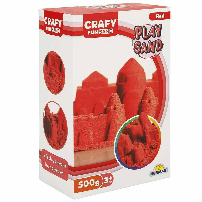 Crafy - nisip kinetic 500 gr fun sand, rosu