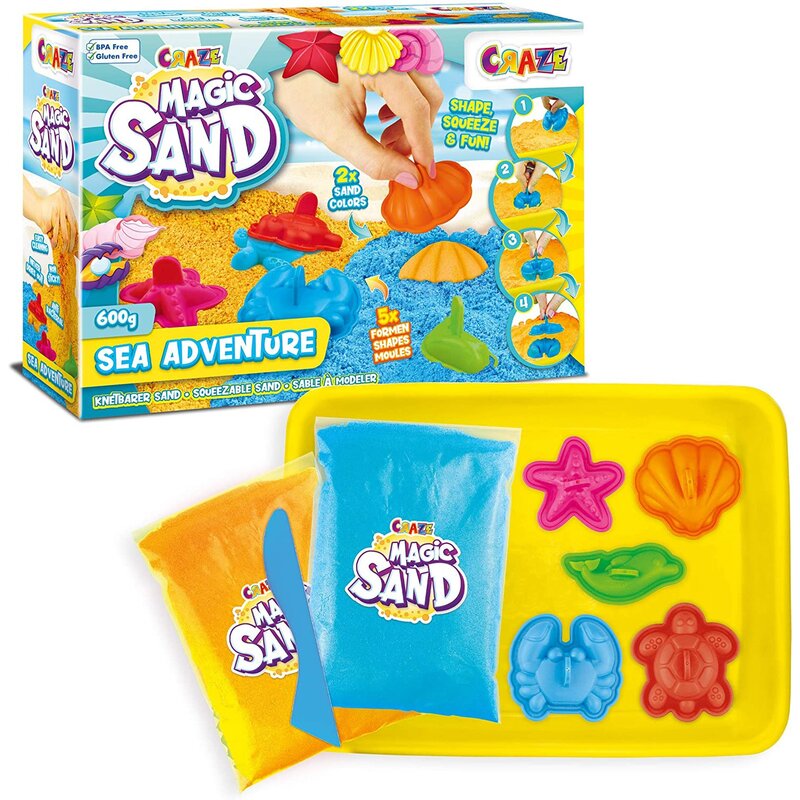 Craze - set nisip kinetic , cu forme marine