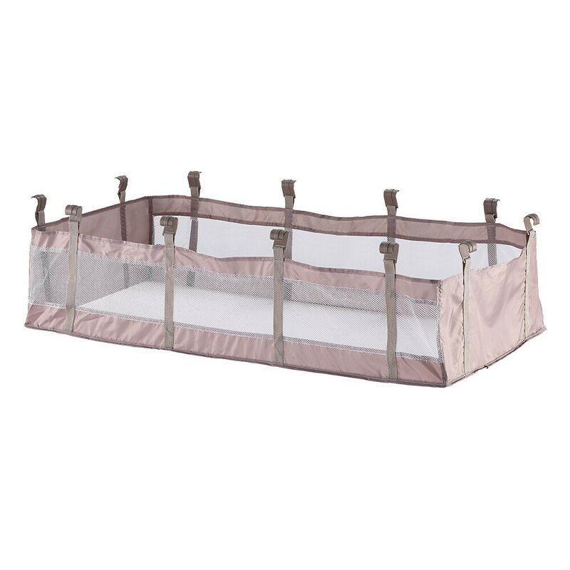 Nivel suplimentar pentru patut pliant, Bebe Stars, Universal, 120x60x27 cm, Plasa pentru ventilatie, 0 luni+, Beige