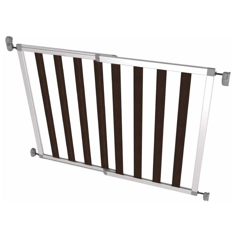 Noma - Poarta de siguranta extensibila din aluminiu si lemn Ikon Noir, 62-104 cm