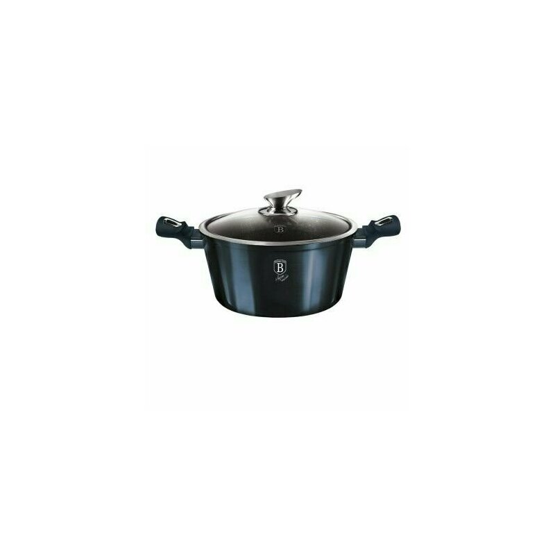 Berlinger haus - oala cu capac 2,5 litri, marmorata, , 20cm, aquamarine metallic line, bh 1878