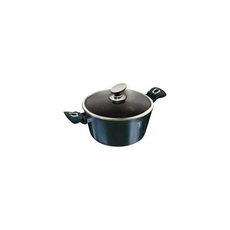 Berlinger haus - oala cu capac 4.1 litri, marmorata, , 24cm, aquamarine metallic line, bh 1879