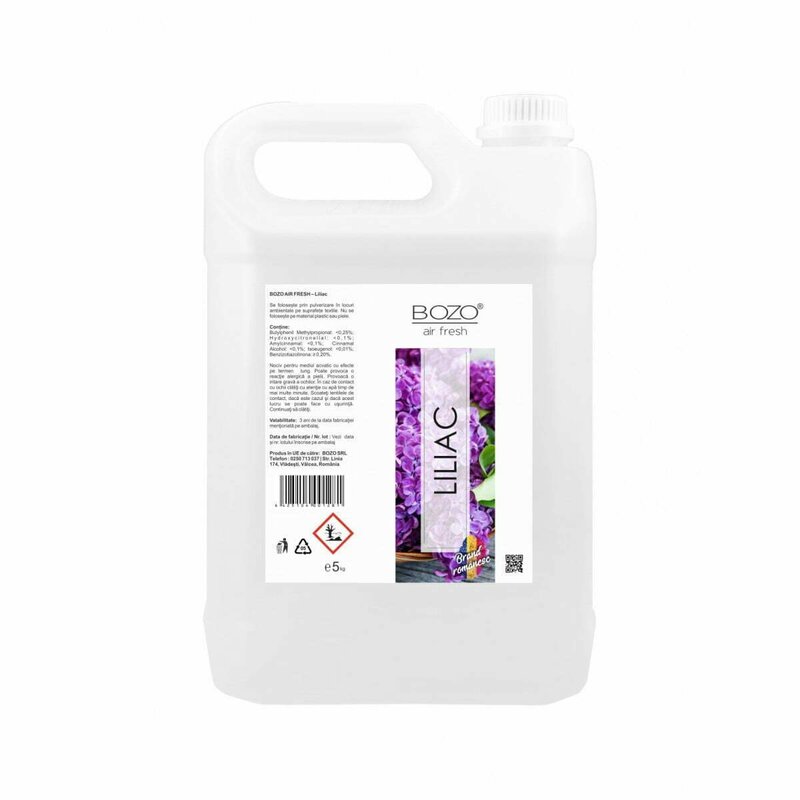 Bozo - Odorizant ambiental concentrat cu aroma liliac, Air Fresh - Liliac - 5 litri