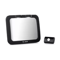 Oglinda auto, Jane, Pentru masina, Cu iluminare LED, Include telecomanda pentru pornire si oprire usoara, Din sticla rezistenta la spargere, 28 x 7 x 20 cm, Black