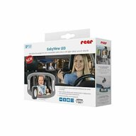 Reer - Oglinda de siguranta auto cu LED pentru monitorizare bebelusi, prindere pe tetiera,  BabyView 86101