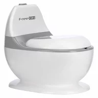 Olita educativa, FreeON, Trainer, Minitoaleta, Cu spatiu pentru hartie/servetele, Cu sunet realist de tras apa, Pana la 25 kg, 3 ani+, White/Grey