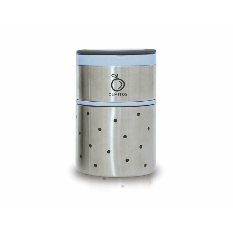 Olmitos - termos mancare solida cu doua recipiente independente 250+570 ml , bleu