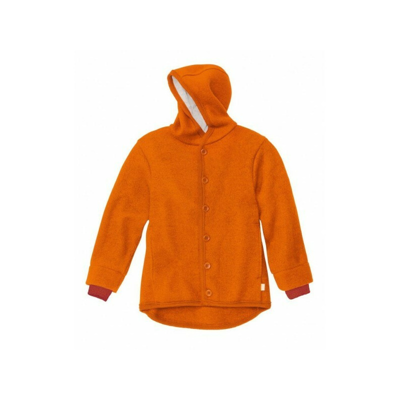 Orange 110/116 - jacheta din lana merinos organica - tumble/boiled wool - disana