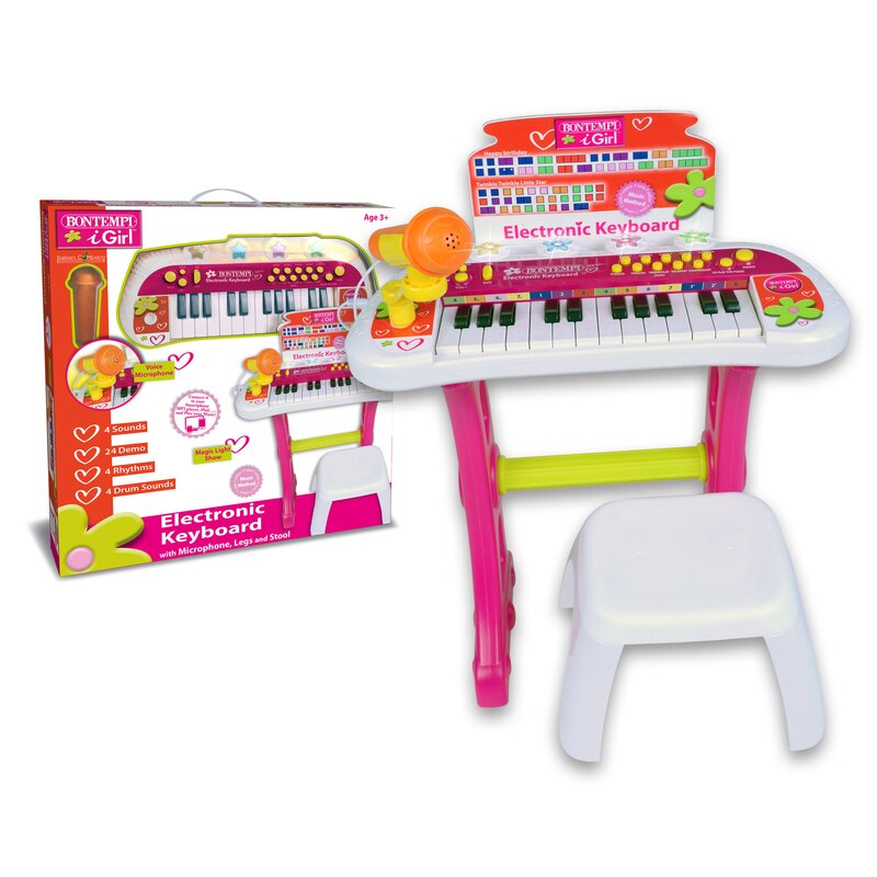 Bontempi - orga cu microfon, cu 37 clape, cu scaun si picioare