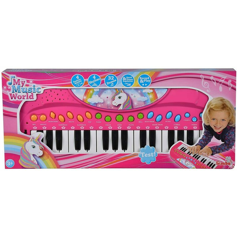 Simba - orga unicorn my music world 42cm roz