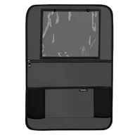 Organizator auto, Lionelo, Cu 5 buzunare de diferite dimensiuni, Cu buzunar pentru tableta, Montare cu clema, Piele ecologica, Impermeabila, Gri