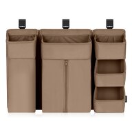 Organizator multifunctional, Lionelo, Sidepocket L, 58x11x58 cm, 3 parti independente cu multiple buzunare, Universal, Constructie ranforsata, Bej