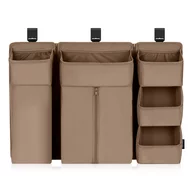 Organizator multifunctional, Lionelo, Sidepocket L, 58x11x58 cm, 3 parti independente cu multiple buzunare, Universal, Constructie ranforsata, Bej