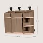 Organizator multifunctional, Lionelo, Sidepocket L, 58x11x58 cm, 3 parti independente cu multiple buzunare, Universal, Constructie ranforsata, Bej - 19