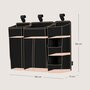 Organizator multifunctional, Lionelo, Sidepocket L, 58x11x58 cm, 3 parti independente cu multiple buzunare, Universal, Constructie ranforsata, Negru - 19