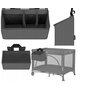 Organizator multifunctional, Lionelo, Sidepocket M, 43x15x23 cm, 3 compartimente, Universal, Constructie ranforsata, Gri - 8