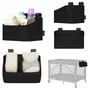 Organizator multifunctional, Lionelo, Sidepocket S, 26x12x15 cm, 2 compartimente, Universal, Constructie ranforsata, Negru - 12
