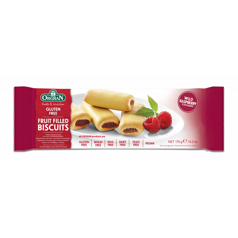 Orgran - Biscuiti umpluti cu zmeura x 175g