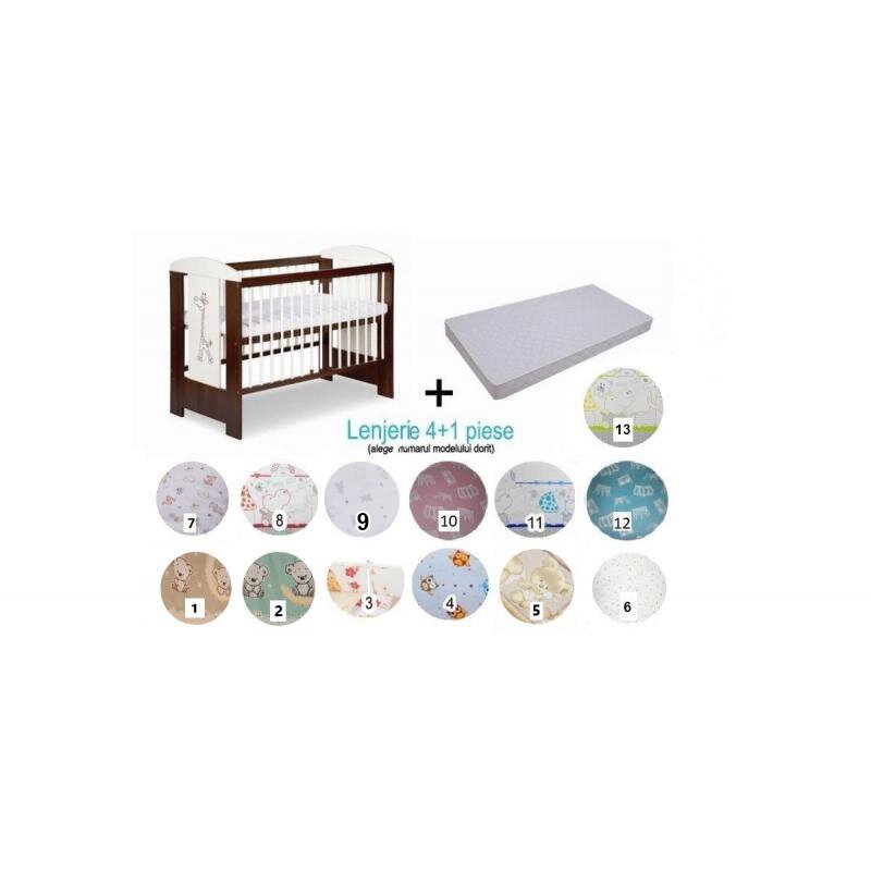 Klups - pachet 3 in 1 patut little giraffe wenge 120x60