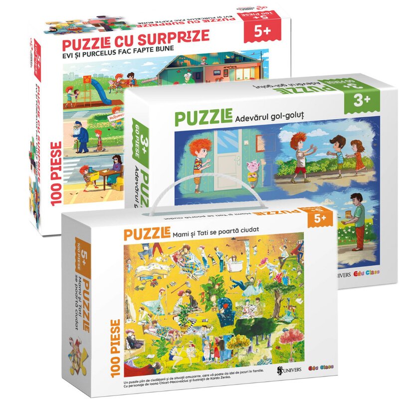Edu class - pachet 3 puzzle-uri educative