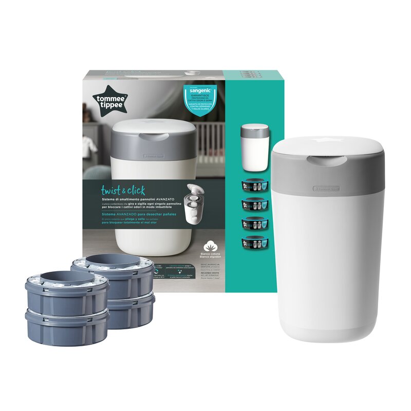 Tommee tippee - pachet 4 rezerve sangenic tec si cos sangenic tec twist, alb